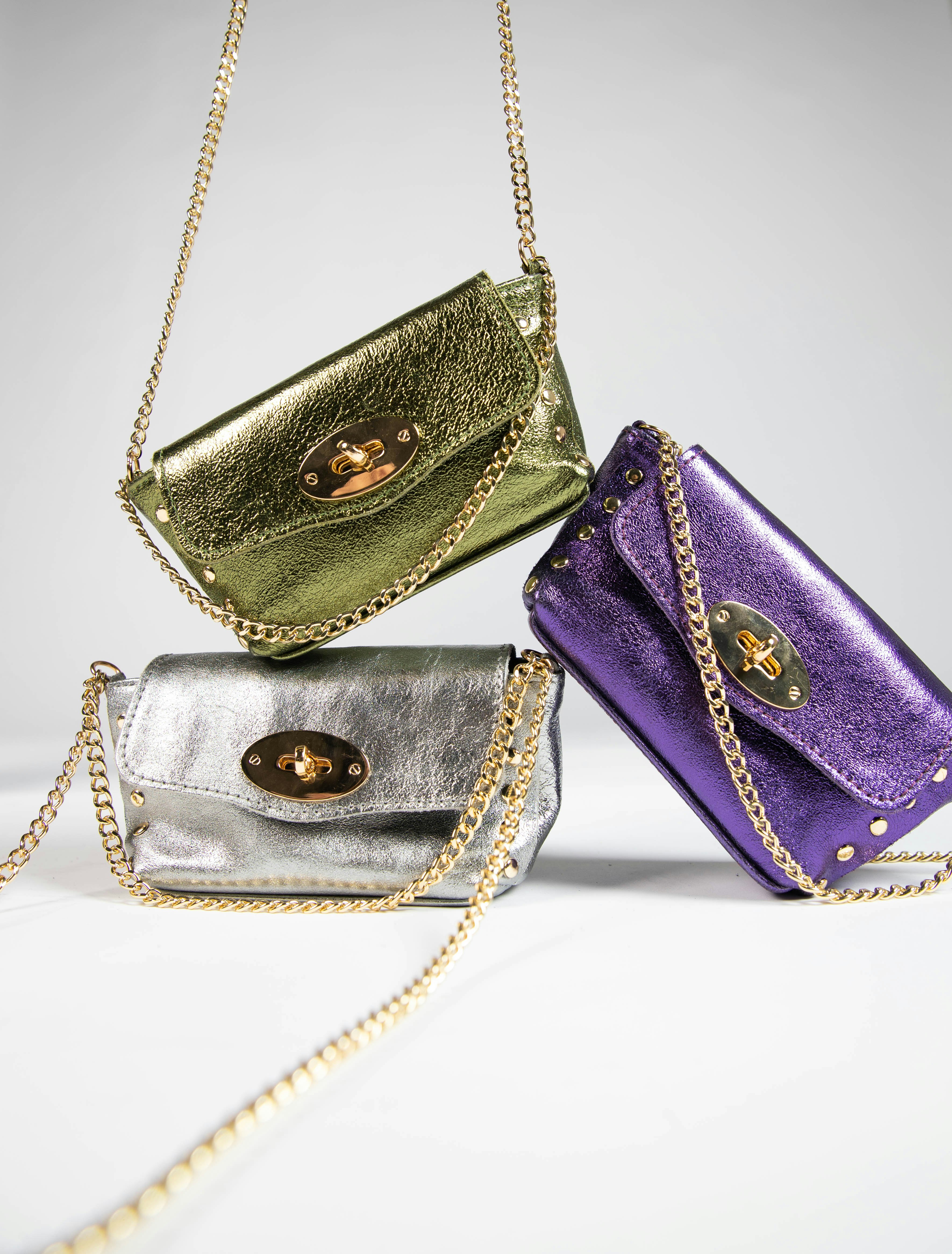 metallic crossbody bags